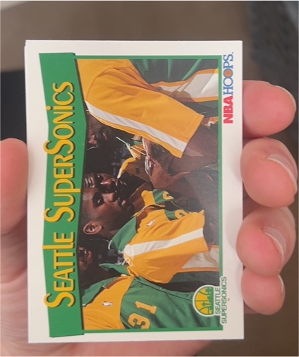 1991-92 NBA Hoops #298 Seattle Supersonics — front
