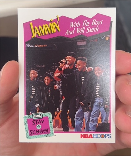 1991 NBA Hoops #326 Jammin' with The Boys and Will Smith — front