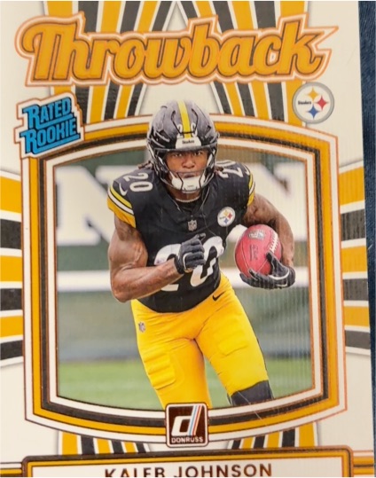 2025 Donruss #46 Kaleb Johnson Throwback Rated Rookie — front