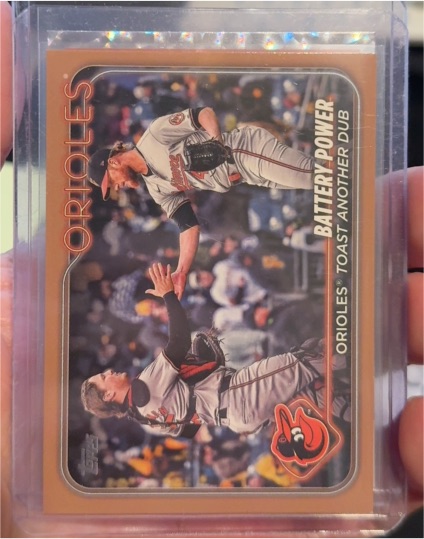 2024 Topps Update #US44 Battery Power: Orioles Toast Another Dub Adley Rutschman / Craig Kimbrel — front