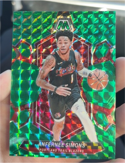 2023-24 Panini Mosaic #65 Anfernee Simons Green Mosaic — front