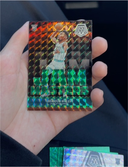 2023-24 Panini Mosaic #1 Brandon Miller Jam Masters Green Prizm Rookie — front