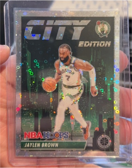 2023-24 Panini NBA Hoops Premium Stock City Edition #1 Jaylen Brown — front