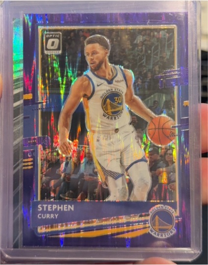 2020-21 Panini Donruss Optic #17 Stephen Curry Purple Shock Prizm — front