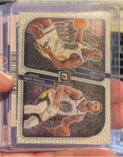 2023-24 Panini Donruss Optic Optical Illusions #5 Chris Paul / Stephen Curry Warriors — front