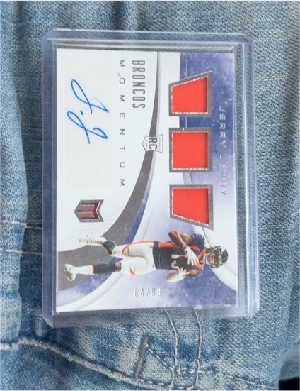 2020 Panini Chronicles Momentum Triple Jersey Autographs Jerry Jeudy — front