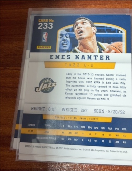 2012-13 Panini Basketball #233 Enes Kanter — front