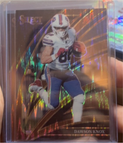 2025 Panini Select #286 Dawson Knox Copper Prizm Shock — front