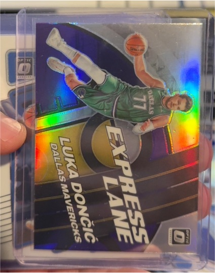 2021-22 Panini Donruss Optic #7 Luka Doncic Express Lane Purple Prizm — front