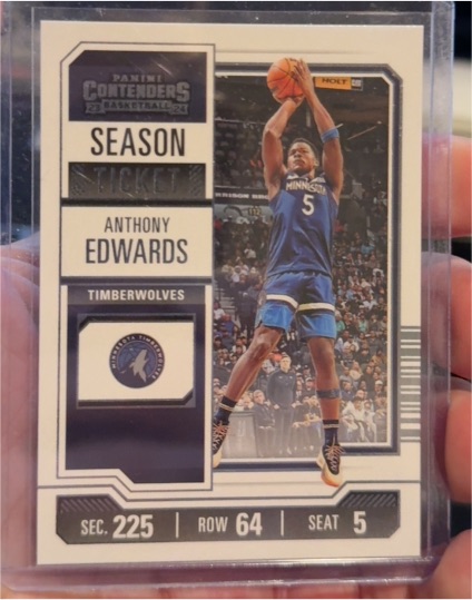 2023-24 Panini Contenders Season Ticket #62 Anthony Edwards — front