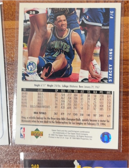 1994 Upper Deck Collector's Choice #28 Stacey King — front