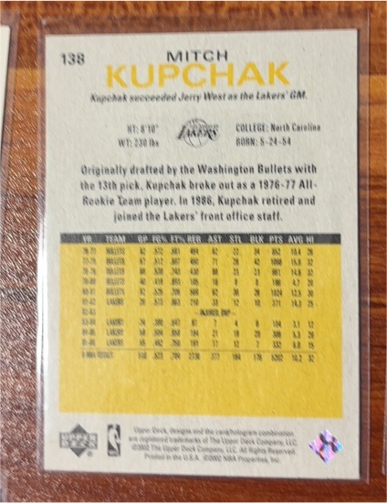 1990 Upper Deck #138 Mitch Kupchak — front
