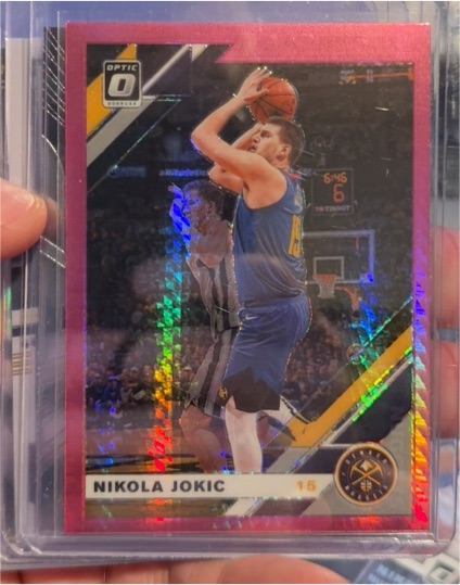 2019-20 Panini Donruss Optic #96 Nikola Jokic Pink Hyper Prizm Denver Nuggets — front
