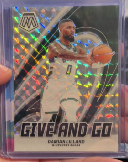 2023-24 Panini Mosaic #2 Damian Lillard Give and Go — front