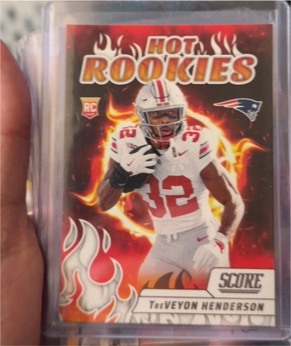 2025 Panini Score #12 TreVeyon Henderson Hot Rookies — front