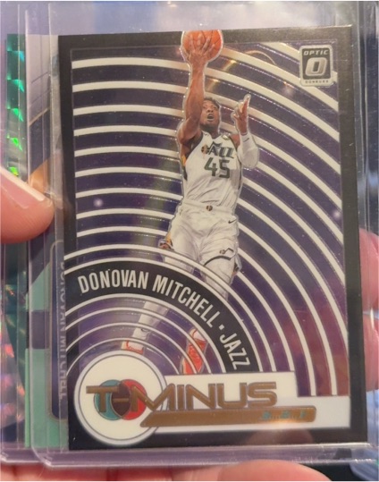 2020-21 Panini Donruss Optic #6 Donovan Mitchell T-Minus 3,2,1 Purple Prizm — front