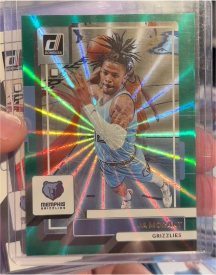 2022-23 Panini Donruss #156 Ja Morant Green Holo Laser Parallel — front