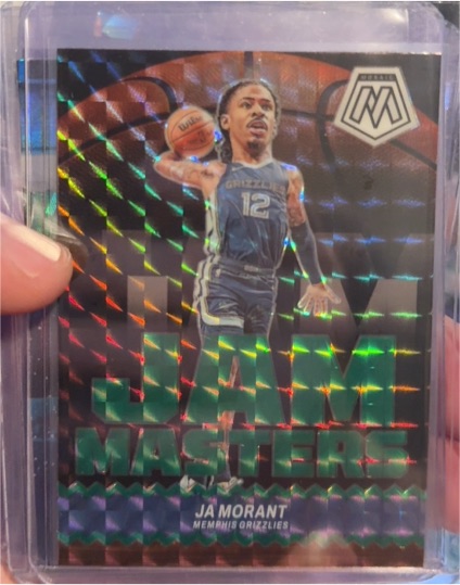 2023-24 Panini Mosaic #7 Ja Morant Jam Masters Green Mosaic Prizm — front