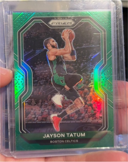 2020-21 Panini Prizm #119 Jayson Tatum Green Prizm — front