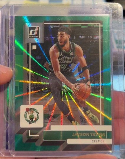 2022-23 Donruss #1 Jayson Tatum Green Holo Laser — front