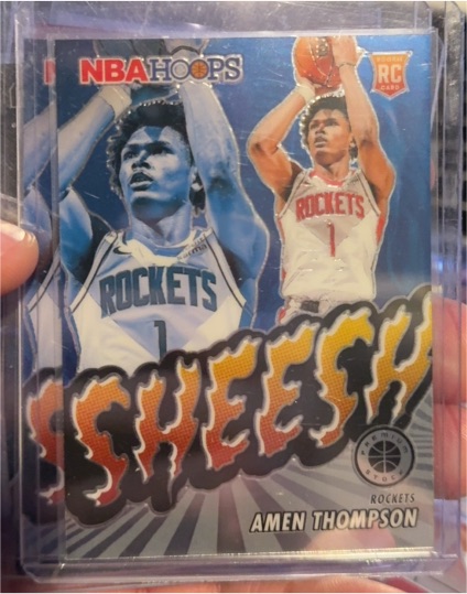 2023-24 Panini NBA Hoops Premium Stock #4 Amen Thompson Sheesh — front