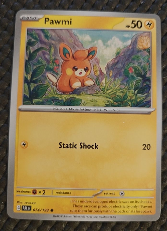 2023 Pokémon Paldea Evolved #074 Pawmi — front