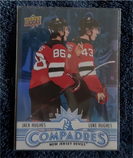 2025-26 Upper Deck Series 1 Compadres #CM-5 Jack Hughes / Luke Hughes — front