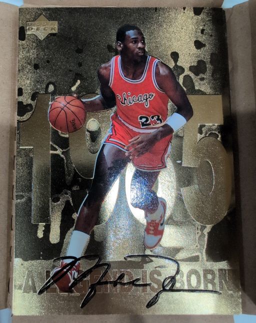 1995 Upper Deck Michael Jordan 23kt Gold A Legend Is Born 1985 — front