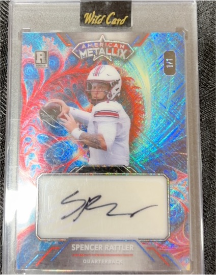 2023 Wild Card American Metallix #1/1 Spencer Rattler — front
