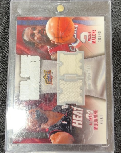 2009-10 Upper Deck Dual Game Materials #DG-MM Alonzo Mourning Moses Malone — front