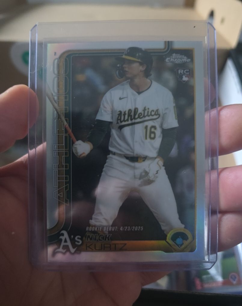 2025 Topps Chrome Update Series #USC180 Nick Kurtz Rookie Debut Refractor — front