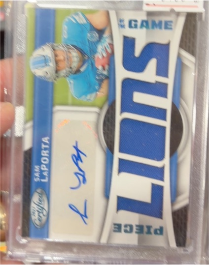 2023 Panini Certified Piece of the Game #PGS-SLP Sam LaPorta — front