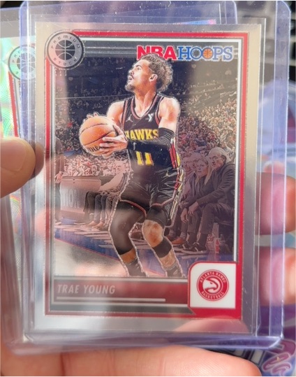 2023-24 Panini NBA Hoops Premium Stock #82 Trae Young — front