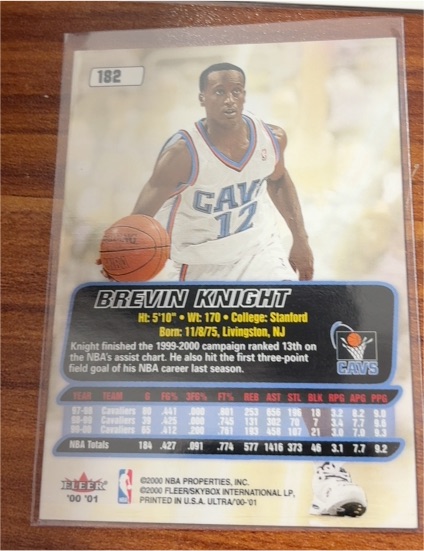 2000 Fleer #182 Brevin Knight — front