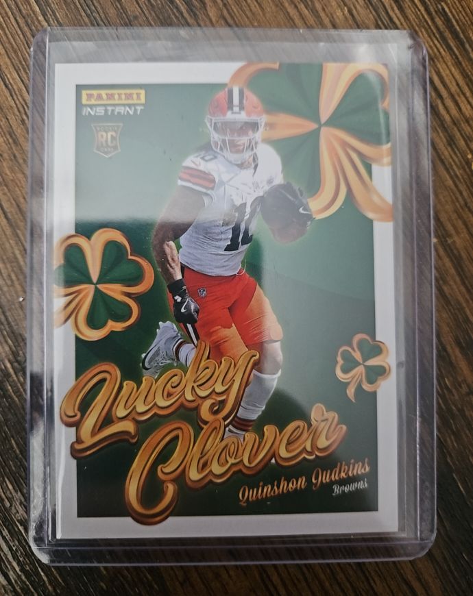 2025 Panini Instant #13 Quinshon Judkins Lucky Clover Rookie — front