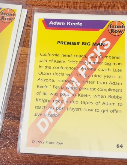 1992 Front Row Dream Picks #64 Adam Keefe — front