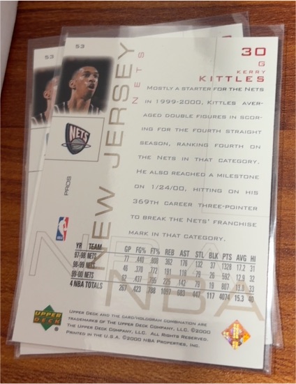 1999-00 Upper Deck #257 Kerry Kittles — front