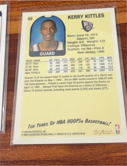 1999-00 Hoops Decade #69 Kerry Kittles — front