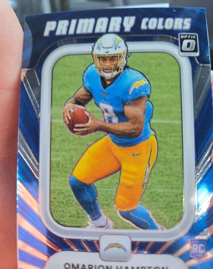 2025 Donruss Optic #8 Omarion Hampton Primary Colors — front