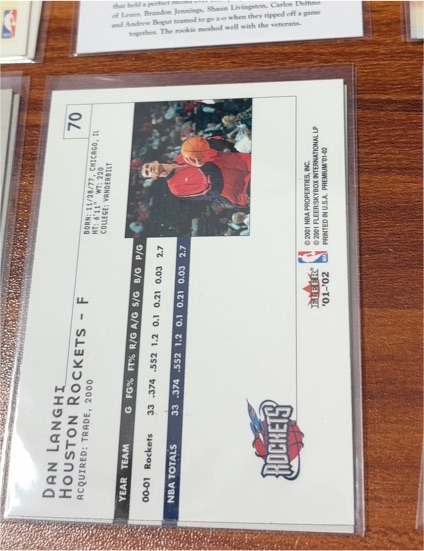 2001 Fleer #70 Dan Langhi — front