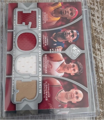 2009-10 SP Game Used Four on Four Fabrics #FF LeBron James/JJ Hickson/Wally Szczerbiak/Zydrunas Ilgauskas — front