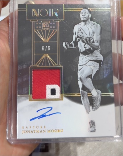 2024-25 Panini Noir #337 Jonathan Mogbo Rookie Patch Auto — front