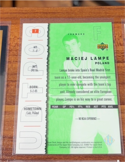 2003-04 Upper Deck Top Prospects #7 Maciej Lampe — front