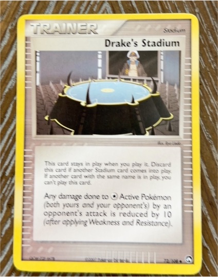 2007 Pokemon EX Power Keepers #72 Drake's Stadium — front