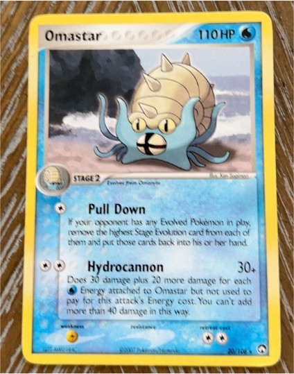 2007 Pokemon EX Power Keepers #20 Omastar — front