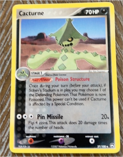 2007 Pokémon EX Power Keepers #27 Cacturne — front