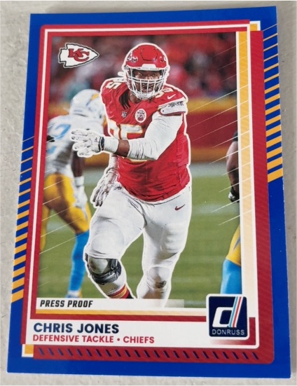 2025 Panini Donruss #106 Chris Jones Press Proof Blue — front