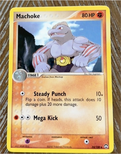 2007 Pokémon EX Power Keepers #33 Machoke — front