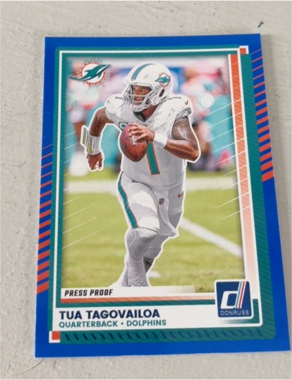 2025 Donruss #47 Tua Tagovailoa Press Proof Green — front