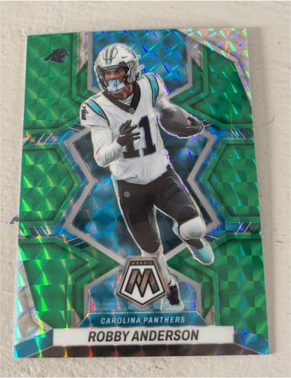 2022 Panini Mosaic #30 Robby Anderson Green Mosaic Prizm Carolina Panthers — front